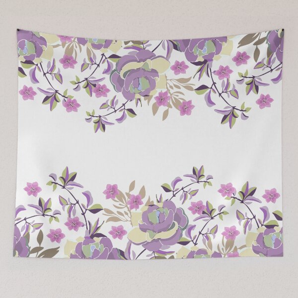 Item preview, Floral Seamless Border with Pink Flowers designed and sold by GeeHanz.