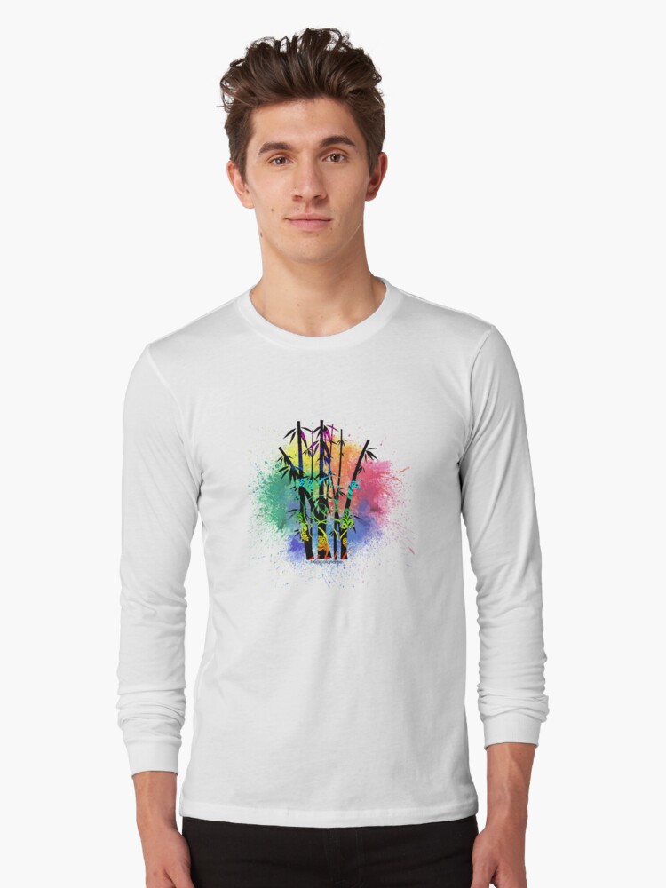 Thumbnail 1 of 5, Long Sleeve T-Shirt, Bamboo Splash designed and sold by PosiQuotez.