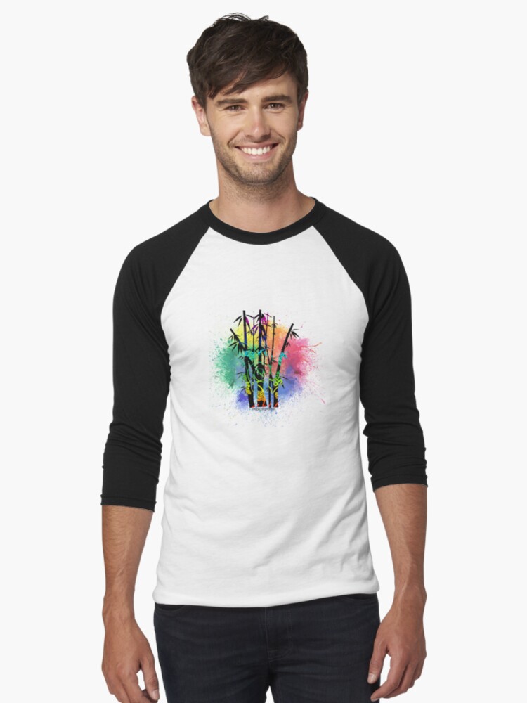 Thumbnail 1 of 3, Baseball ¾ Sleeve T-Shirt, Bamboo Splash designed and sold by PosiQuotez.