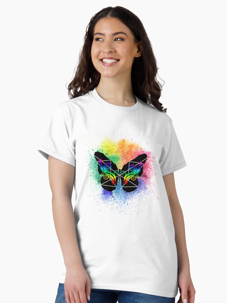 Thumbnail 2 of 7, Classic T-Shirt, Butterfly Splash designed and sold by PosiQuotez.
