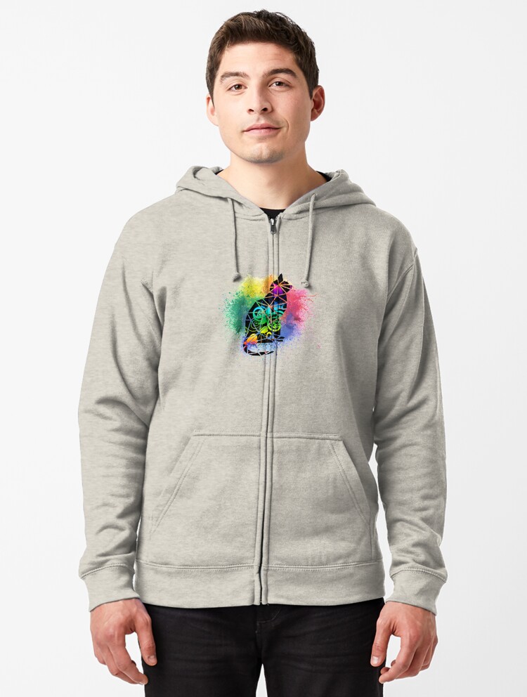 Thumbnail 1 of 5, Zipped Hoodie, Cat Splash designed and sold by PosiQuotez.