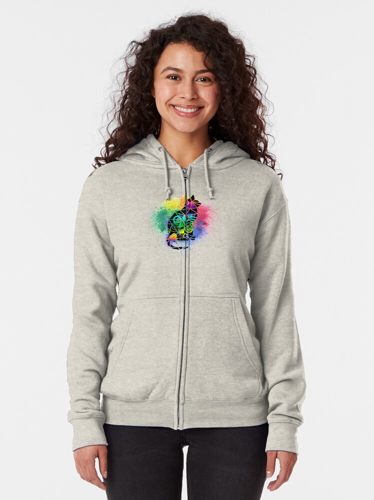 Thumbnail 2 of 5, Zipped Hoodie, Cat Splash designed and sold by PosiQuotez.