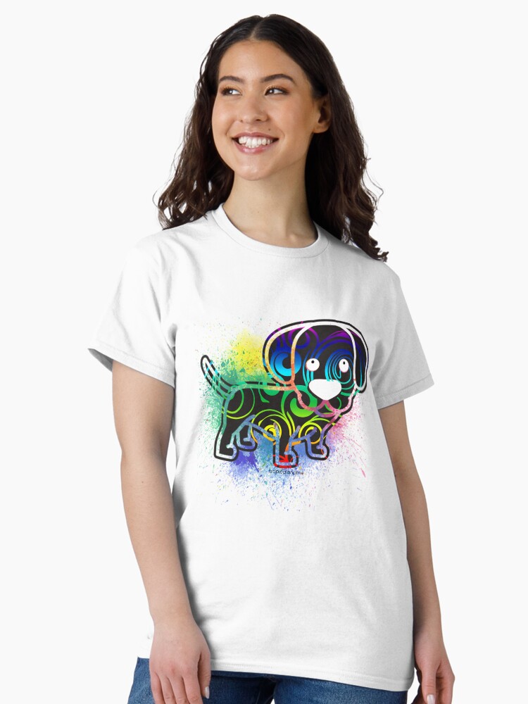 Thumbnail 2 of 7, Classic T-Shirt, Cute Puppy Splash designed and sold by PosiQuotez.
