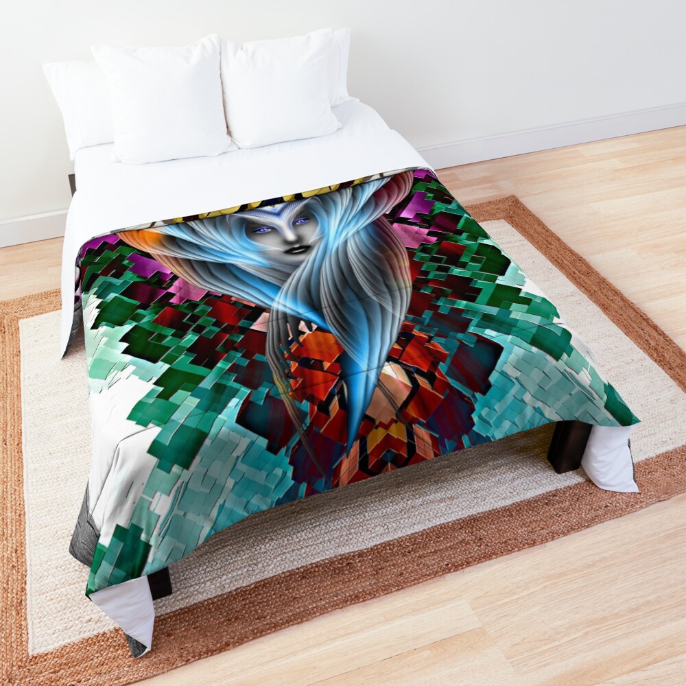 What Dreams Are Made Of GeomatCLR WQ FRAME Fractal Art by Xzendor7 Comforter