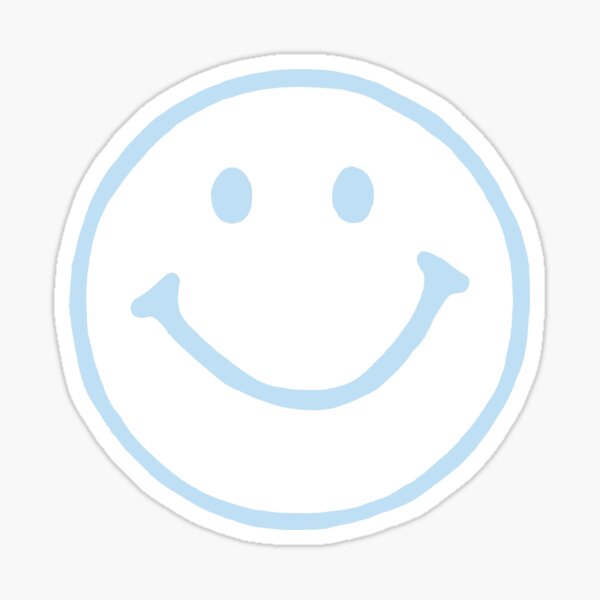 Blue Smiley Face Sticker