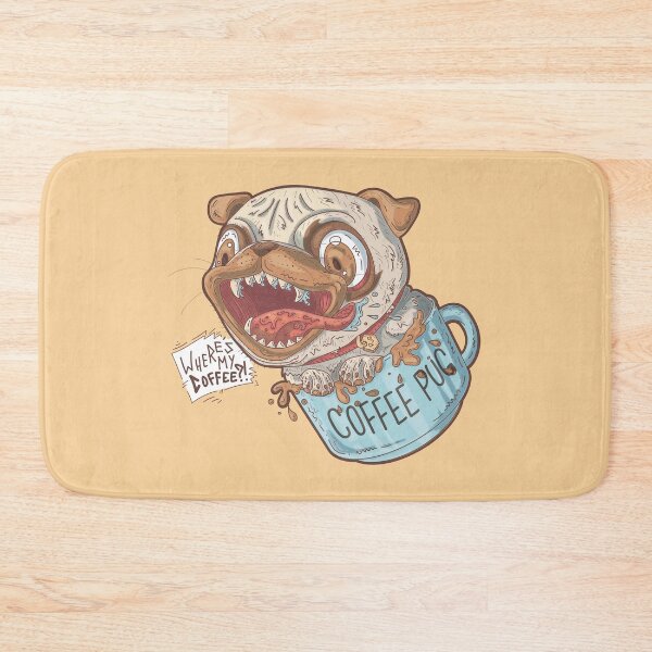 Item preview, Coffee Pug pun character  designed and sold by SPIRIMAL.
