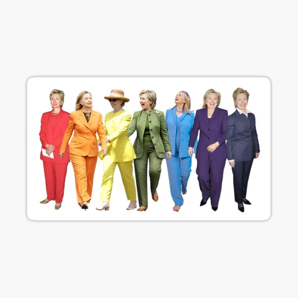 Hillary Pantsuit Rainbow Sticker