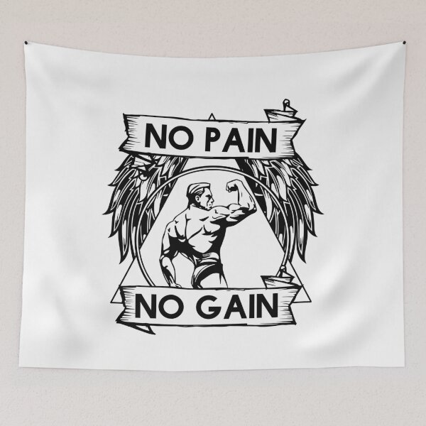 Item preview, No Pain No Gain Motivational Bodybuilding Gym Arnold Schwarzenegger Design designed and sold by Princeps-.