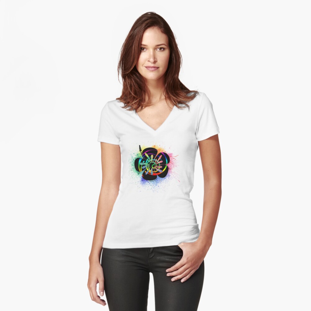 Item preview, Fitted V-Neck T-Shirt designed and sold by PosiQuotez.