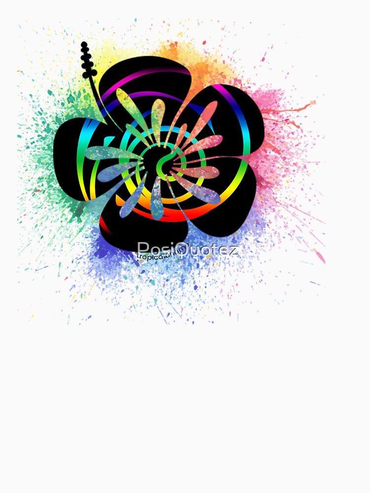 Thumbnail 7 of 7, Classic T-Shirt, Hibiscus Splash designed and sold by PosiQuotez.