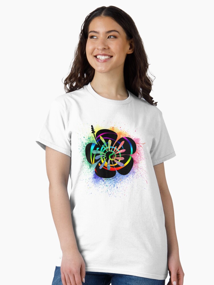 Thumbnail 2 of 7, Classic T-Shirt, Hibiscus Splash designed and sold by PosiQuotez.