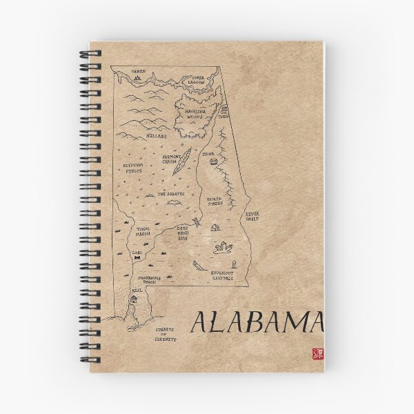 Item preview, Alabama as a fantasy map designed and sold by aldayuan.