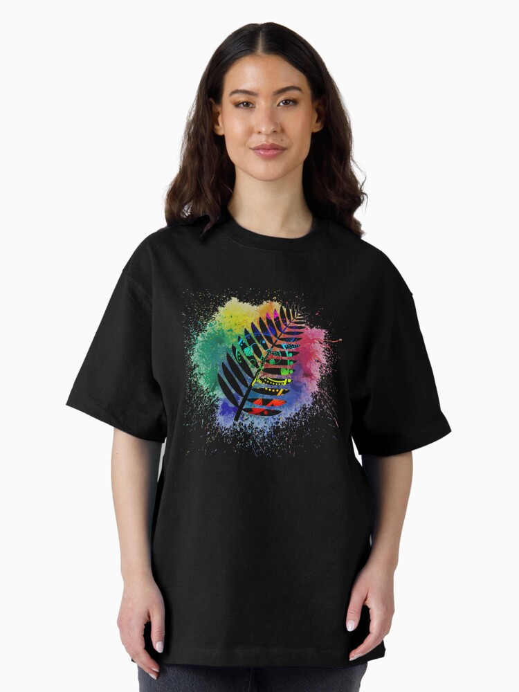 Thumbnail 2 of 7, Oversized T-Shirt, Leaf Splash designed and sold by PosiQuotez.