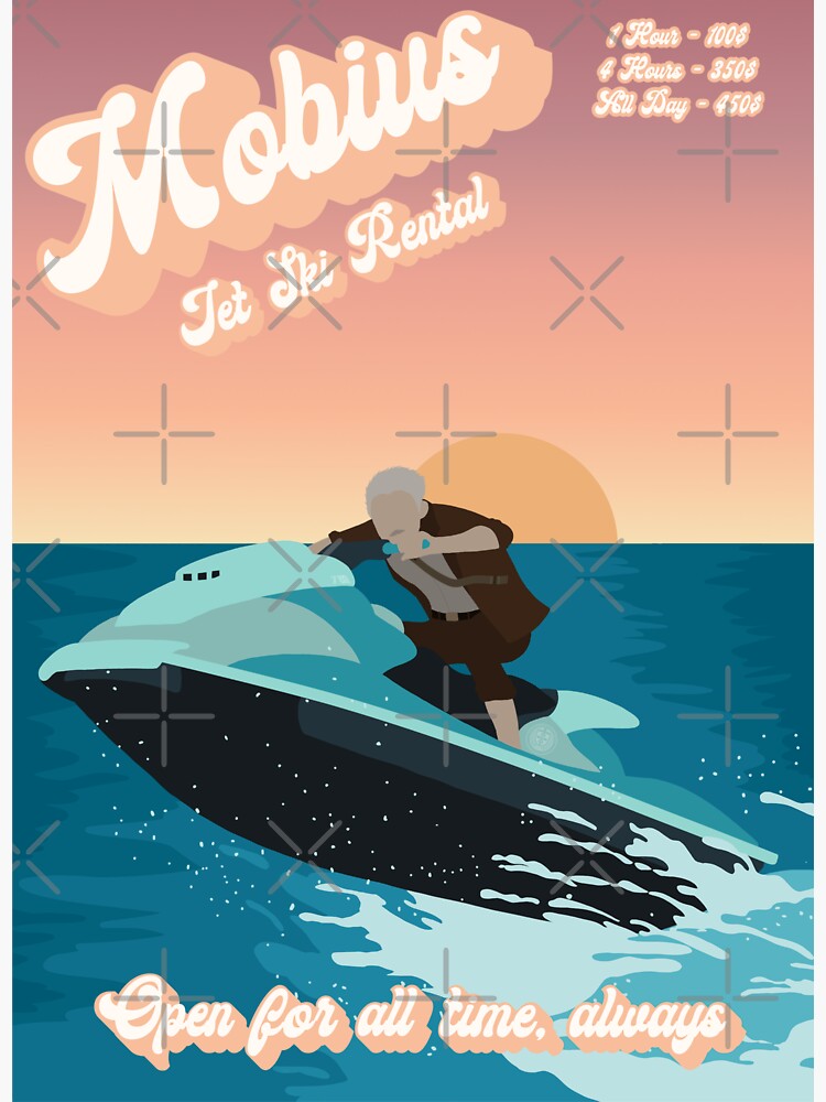 "Mobius Jet Ski Rentals" Sticker for Sale by LillieLavender Redbubble