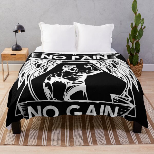 Item preview, No Pain No Gain Motivational Bodybuilding Gym Arnold Schwarzenegger Design designed and sold by Princeps-.