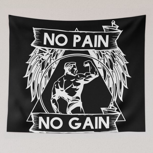 Item preview, No Pain No Gain Motivational Bodybuilding Gym Arnold Schwarzenegger Design designed and sold by Princeps-.