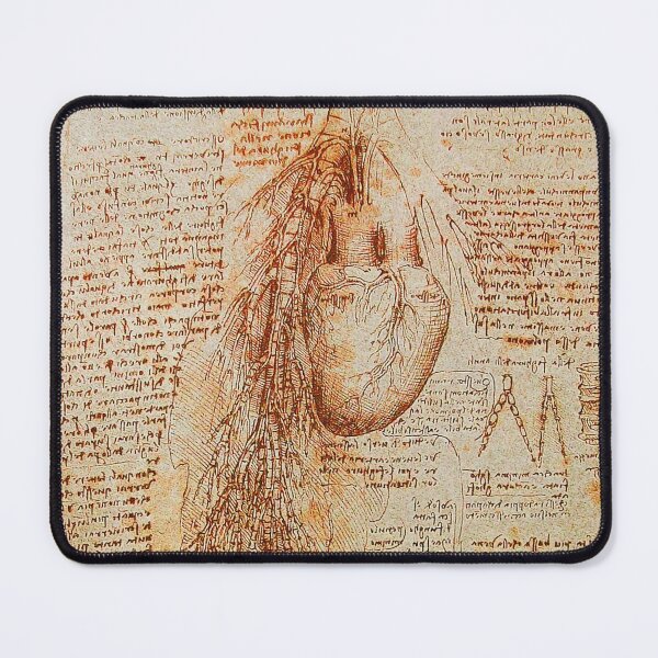 Item preview, The Heart and the Bronchial Arteries,Aorta ,Leonardo Da Vinci Anatomical Drawing Monochrome Brown designed and sold by BulganLumini.