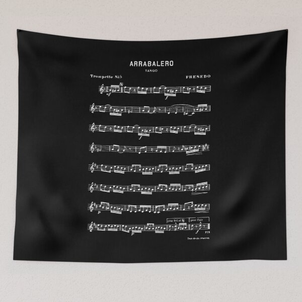 Item preview, Fresedo Arrabalero Vintage Sheet Music White on Black Tango Poster designed and sold by infinitetango.