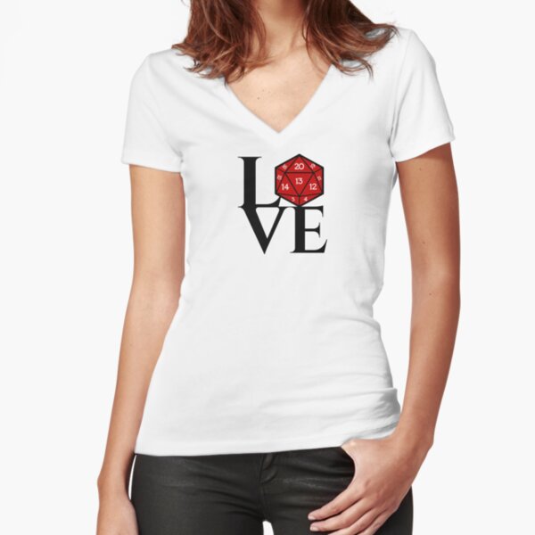 D20 - LOVE Fitted V-Neck T-Shirt