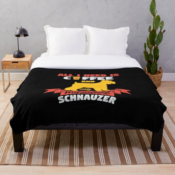 Aperçu de l'œuvre Tout ce dont j'ai besoin, c'est du café et de mon schnauzer nain créée et vendue par funnylifeusa.