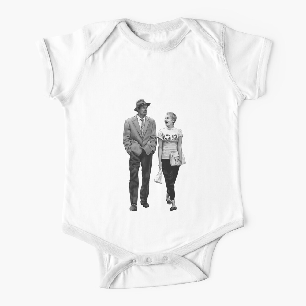 A Bout de Souffle Illustration with title B/W Baby One-Piece