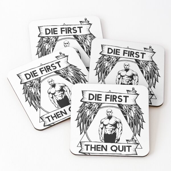 Item preview, Die First Then Quit Motivational Bodybuilding Gym Arnold Schwarzenegger Design designed and sold by Princeps-.