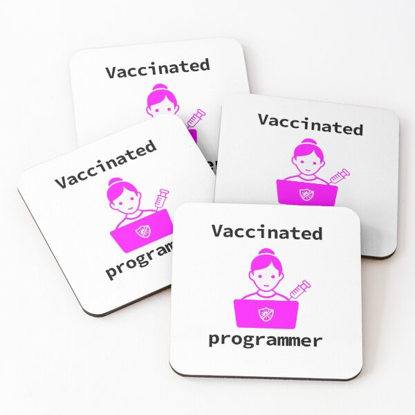 Item preview, Vaccinated Programmer Woman, Vaccinated Girl Programmer, Software Developer, Software Engineer, 2021 designed and sold by Max-Wear.