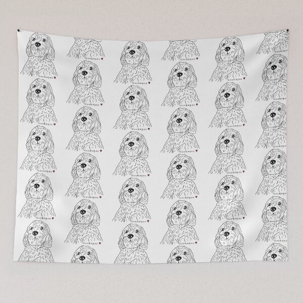 Item preview, Cockapoo line drawing designed and sold by DesignedByEmma1.