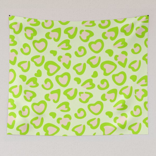 Item preview, Leopard pattern in hearts in green and pink designed and sold by rheabhargava.