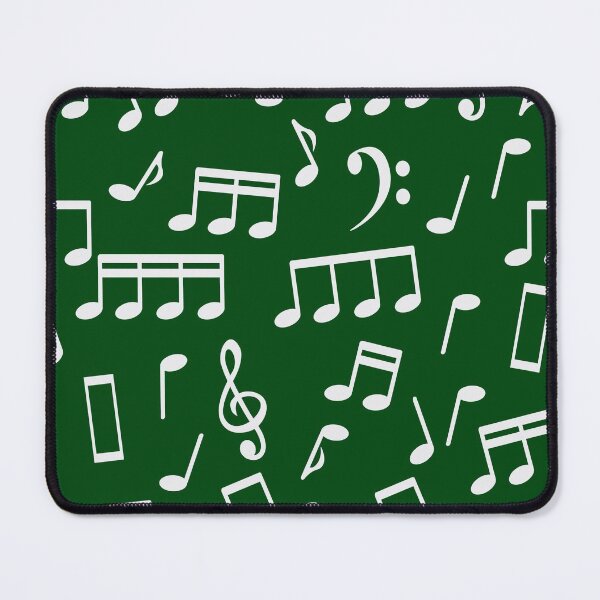 Item preview, White Music Notes on Green Background designed and sold by infinitetango.