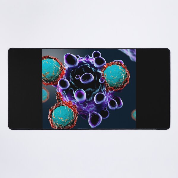 Item preview, T CELLS ATTACKING MICROSCOPIC VIEW PHOTO IMAGE MEDICAL LABORATORY SCIENTIST designed and sold by Hippiesole.