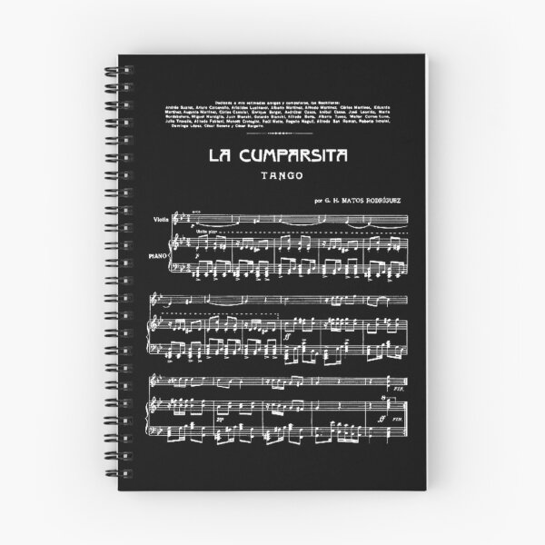 Item preview, La Cumparsita Tango White on Black Sheet Music Poster designed and sold by infinitetango.