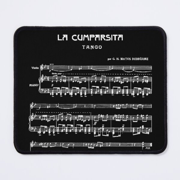 Item preview, La Cumparsita Tango White on Black Sheet Music Poster designed and sold by infinitetango.