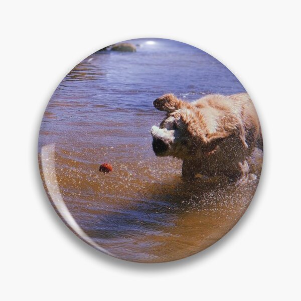 Item preview, Golden Retriver playing and shaking and the beach designed and sold by Punc2All.
