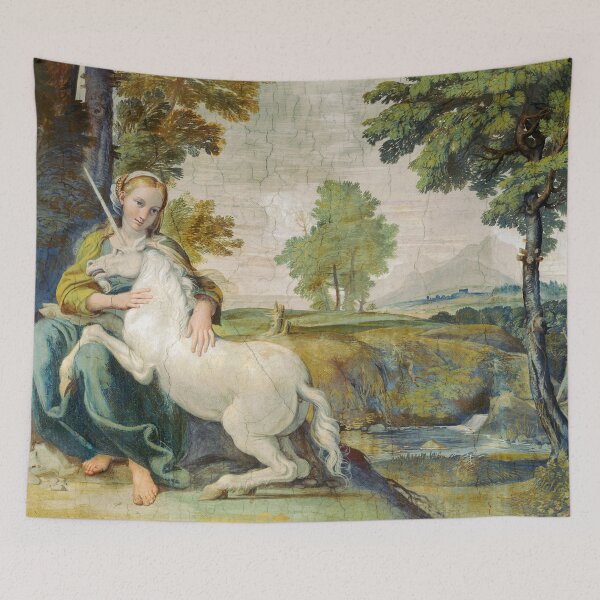 Item preview, The Maiden And The Unicorn 1602 By Domenichino designed and sold by JDesigningMO.