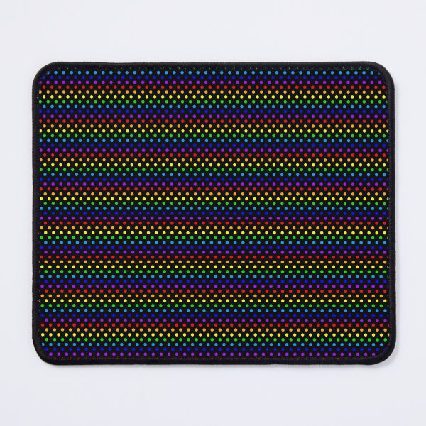 Rainbow Dots on Black Mouse Pad