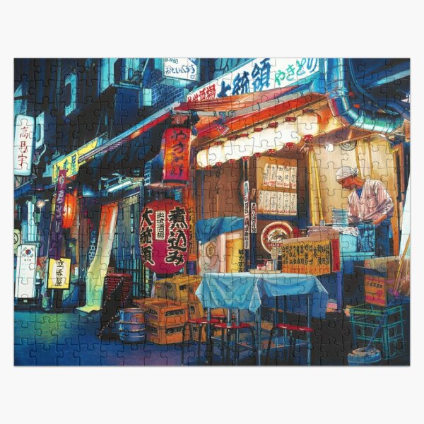 Japanese street food at night Jigsaw Puzzle
