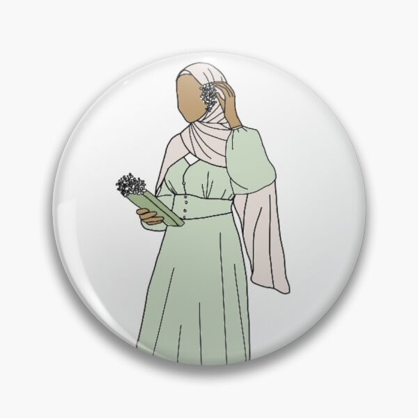 Item preview, Hijabi in green designed and sold by The Hijabi Artist.