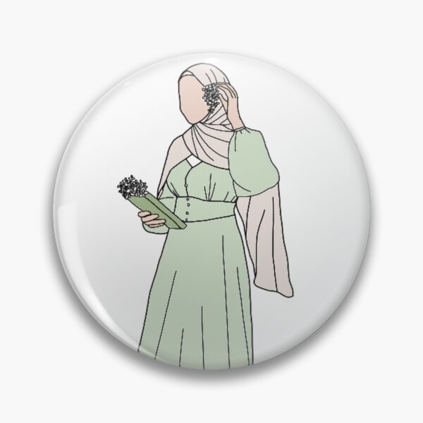 Item preview, Hijabi in green designed and sold by The Hijabi Artist.