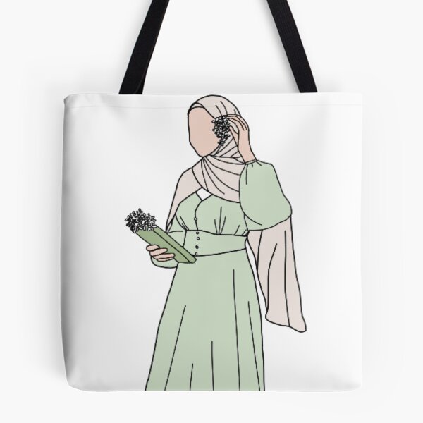 Item preview, Hijabi in green designed and sold by The Hijabi Artist.