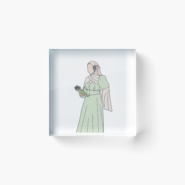 Item preview, Hijabi in green designed and sold by The Hijabi Artist.