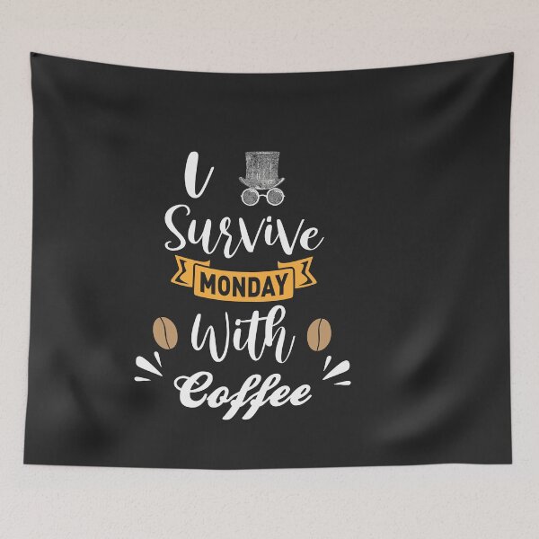 Item preview,  i survive monday with coffee shirt , gift for friend, gift for girl friend , gift for boyfriend ,for coffee lovers designed and sold by jake aff47.