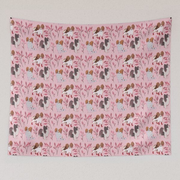 Item preview, Papillon - Cute Tan and White Dog Illustration Pattern  designed and sold by TheRainbowRoom.