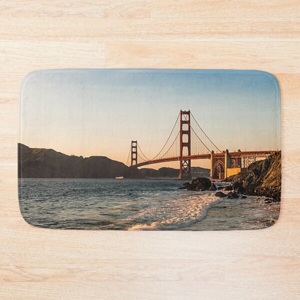 Item preview, Golden Gate Bridge from the beach photograph, San Francisco Bridge , Ocean waves, Sunset at the Golden Gate Bridge,  designed and sold by Nostrathomas66.