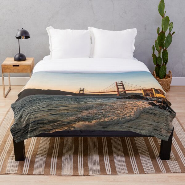Item preview, Golden Gate Bridge from the beach photograph, San Francisco Bridge , Ocean waves, Sunset at the Golden Gate Bridge,  designed and sold by Nostrathomas66.