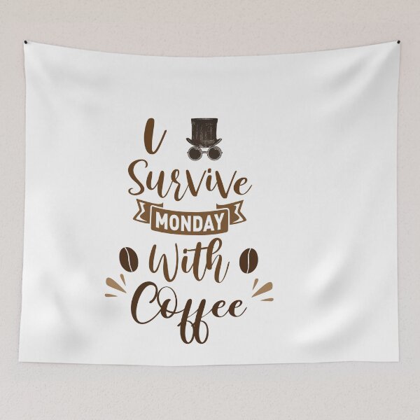 Item preview,   i survive monday with coffee shirt , gift for friend, gift for girl friend , gift for boyfriend ,for coffee lovers designed and sold by jake aff47.