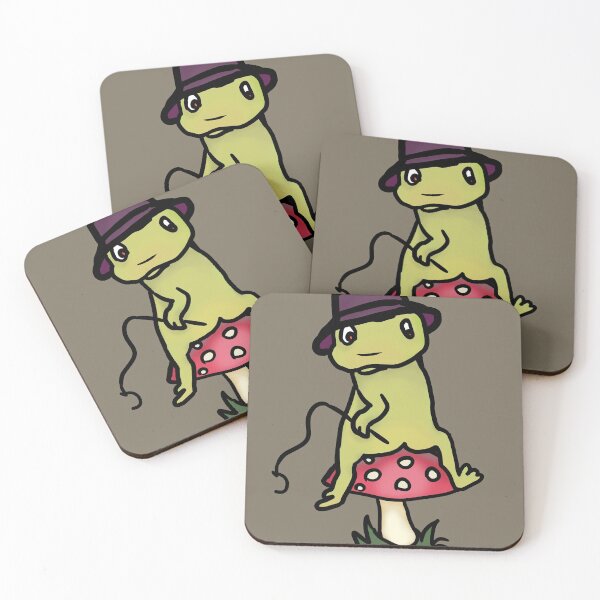 Item preview, Frog  Fishing On Mushroom Cap - Funny Dreamcore Cottagecore designed and sold by ViewerEqualsPhoton.