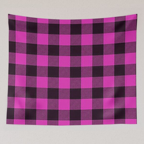 Item preview,  Buffalo Plaid, Pink Black Woven Plaid, Lumberjack plaid, flannel plaid, pink black check pattern designed and sold by Nostrathomas66.