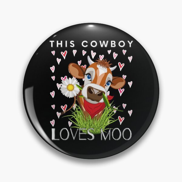 Item preview, Cow/ This Cowboy Loves Moo/ Funny Cow Pun/ Funny Valentines Day designed and sold by Designs By YL.