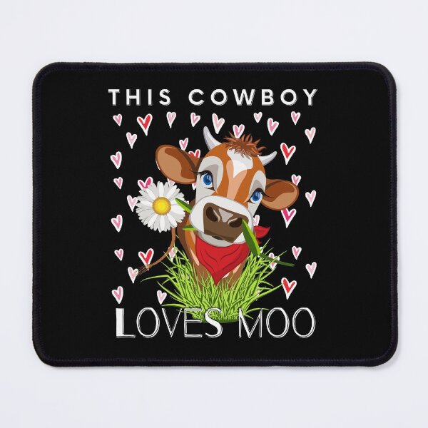 Item preview, Cow/ This Cowboy Loves Moo/ Funny Cow Pun/ Funny Valentines Day designed and sold by Designs By YL.